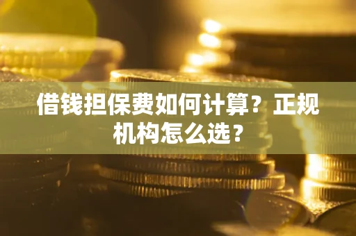 武汉借钱担保费如何计算？正规机构怎么选？