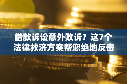 武汉借款诉讼意外败诉？这7个法律救济方案帮您绝地反击！