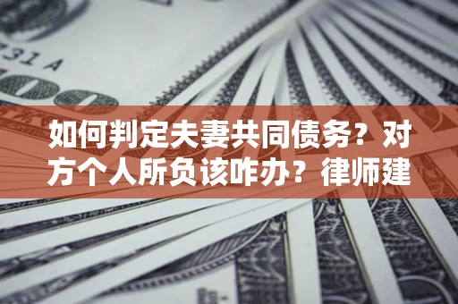 武汉如何判定夫妻共同债务？对方个人所负该咋办？律师建议