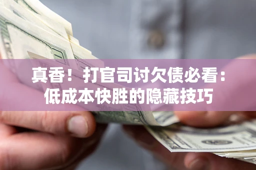 武汉真香！打官司讨欠债必看：低成本快胜的隐藏技巧