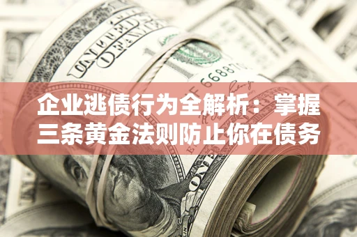 武汉企业逃债行为全解析：掌握三条黄金法则防止你在债务乱局中“踩雷”